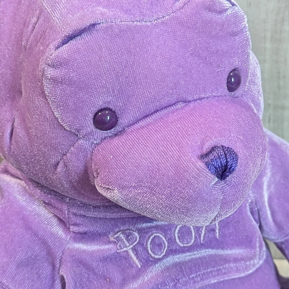 DISNEY Sweet Lilac Winnie The Pooh Purple Plush Stuffed Animal Bear Velvety - Picture 2 of 10